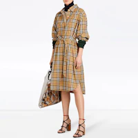 Purchase (W) Burberry 經典黃復古格紋腰帶襯衫洋裝 女款 40734551