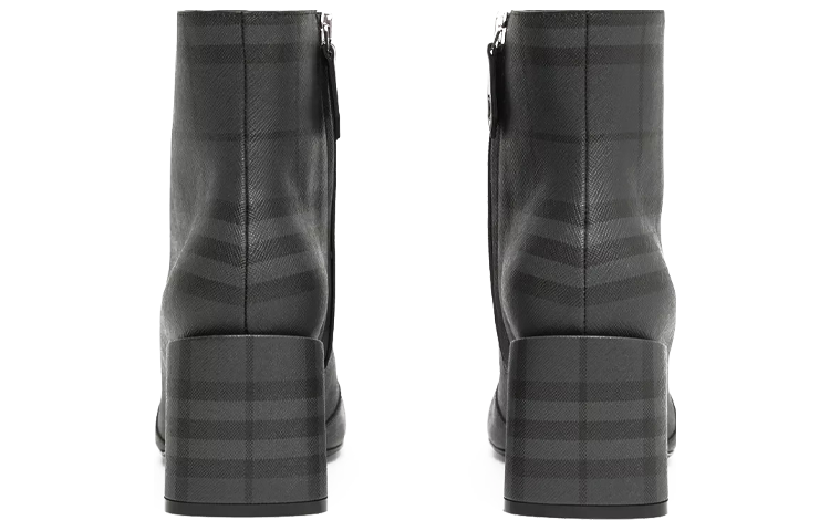 (W) Burberry Vintage Check Block-Heel Ankle Boot 'Black Grey' 圖 4