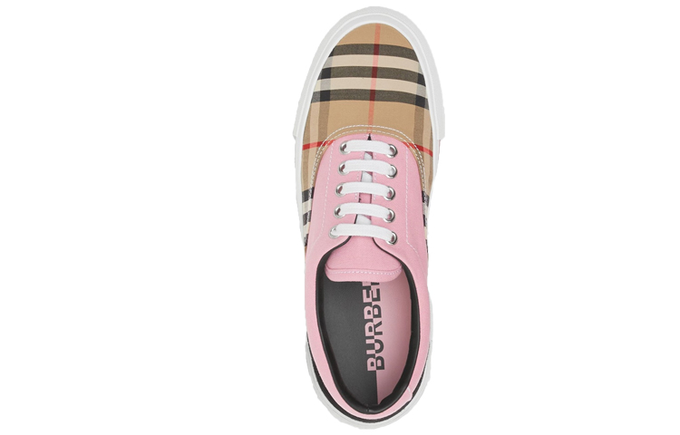 (W) Burberry Vintage Check Canvas and Suede Sneakers 'Beige Grid' 圖 2