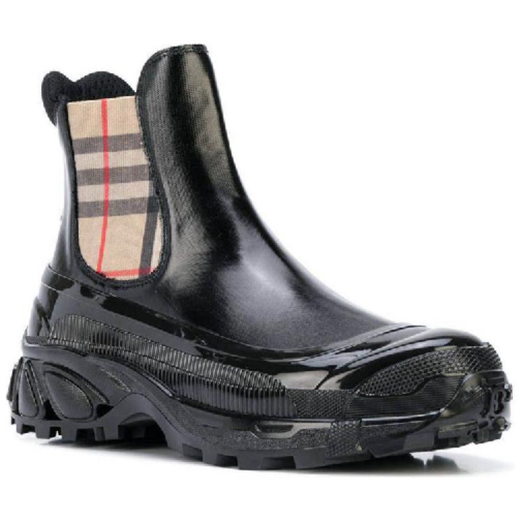 (W) Burberry Vintage Check Canvas Chunky Sole Chelsea Boot 'Black' 圖 3