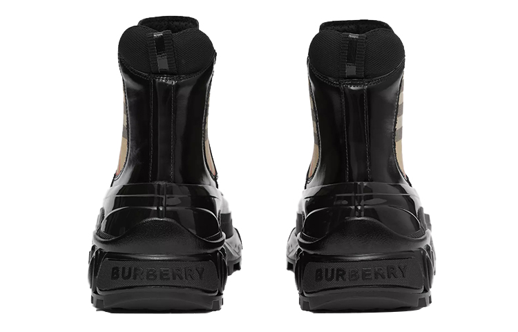 (W) Burberry Vintage Check Canvas Chunky Sole Chelsea Boot 'Black' 圖 5