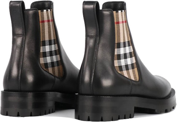 (Women) Burberry Vintage Check Chelsea Boots Black Archive Beige 8042363 Order (Women) Burberry Vintage Check Chelsea Boots Black Archive Beige 8042363