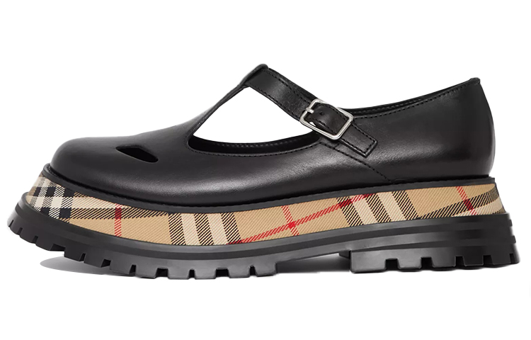 Buy (W) Burberry Tapak Tinggi dengan Butiran Semakan Vintage 'Hitam' 80381811