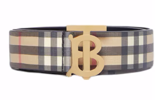 (Women) Burberry Vintage Check Eco Canvas Leather Belt for Women 3.5cm Wide. 80465461 (Women) Burberry Vintage Check Eco Canvas Leather Belt for Women 3.5cm Wide. 80465461