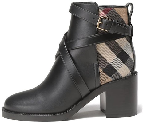 (Women) Burberry Vintage Check Heeled Booties 'Tan Black' 80568181 Buy (Women) Burberry Vintage Check Heeled Booties 'Tan Black' 80568181