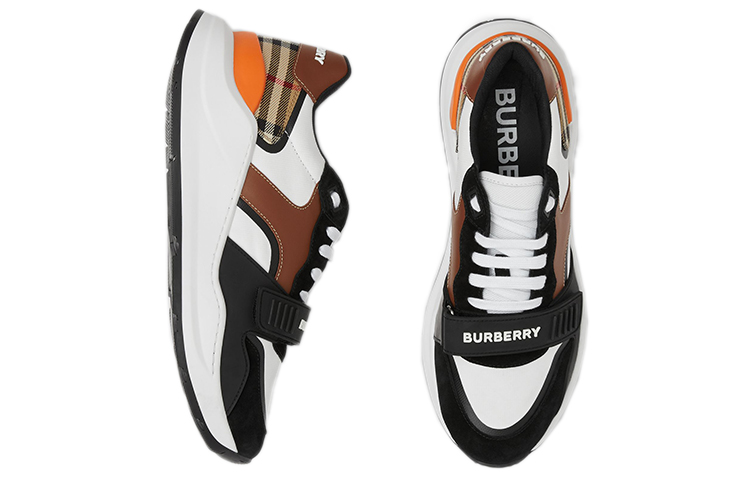(W) Burberry Vintage Check Leather and Suede Sneakers 'Black Brown' 圖 4