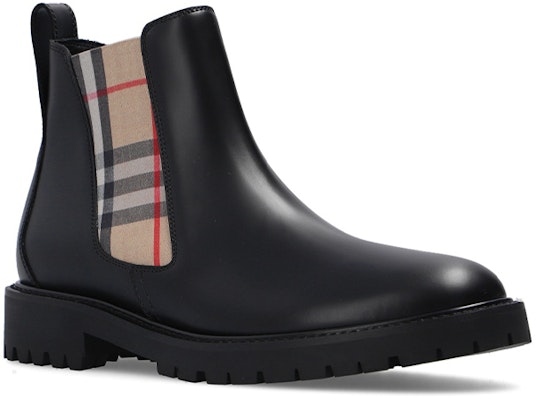 (Women) Burberry Vintage Check Leather Chelsea Boot Black Beige 8033228 Lookbook (Women) Burberry Vintage Check Leather Chelsea Boot Black Beige 8033228