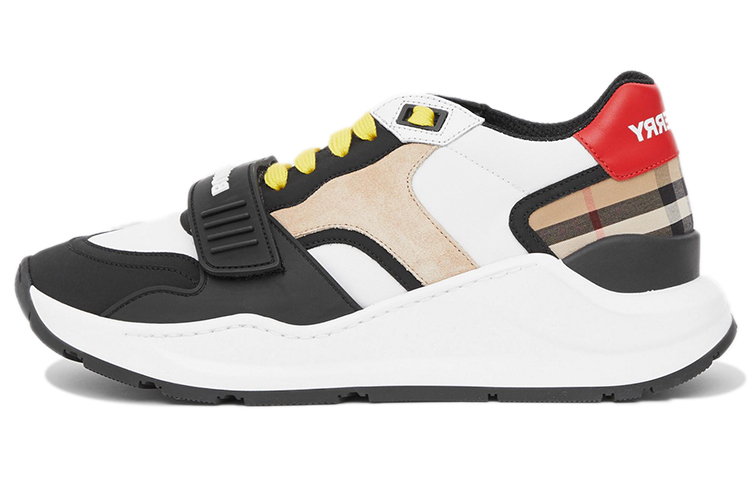 (W) Burberry Vintage Check Nylon and Suede Sneakers 'Archive Beige'