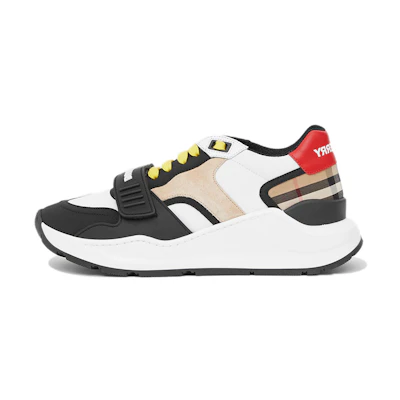 (W) Burberry Vintage Check Nylon and Suede Sneakers 'Archive Beige'