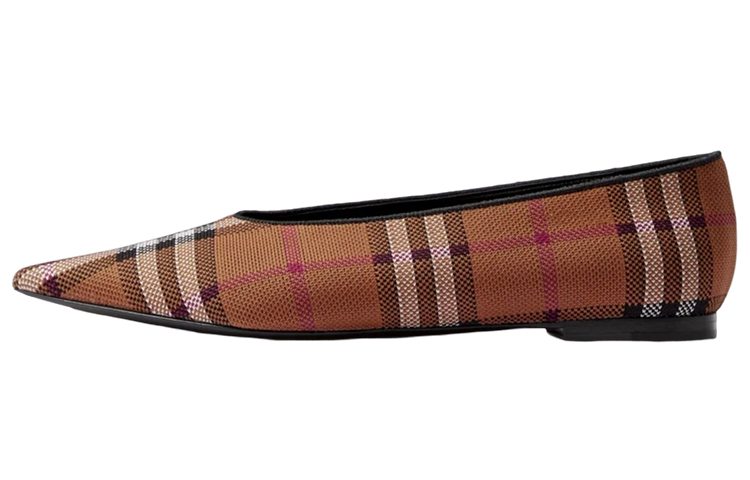 (W) Burberry Vintage Check Pointed 'Ballet Flat Deep Brown'