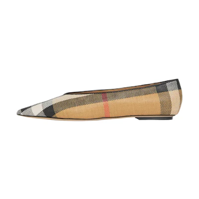 (W) Burberry Vintage Check Pointed Ballet Flats 'Beige'