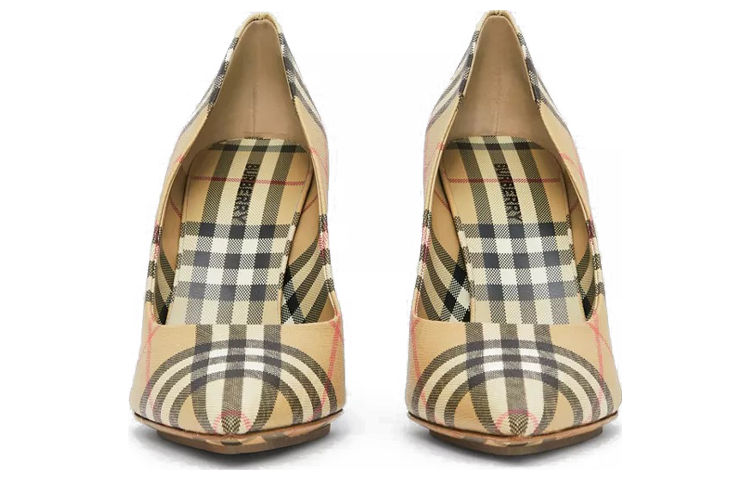 (W) Burberry Vintage Check Pointed High Heel 'Beige' 圖 3