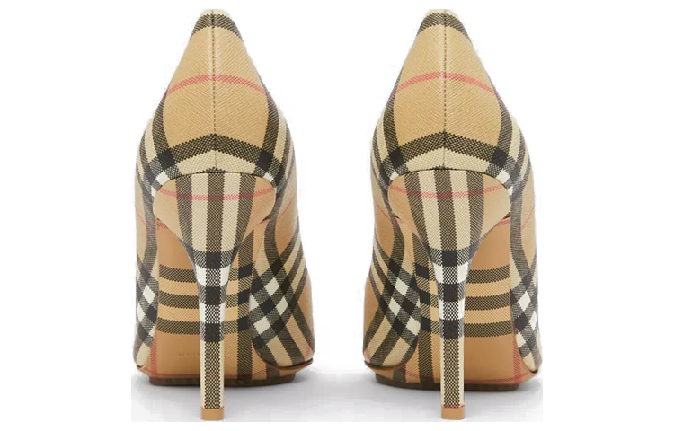 (W) Burberry Vintage Check Pointed High Heel 'Beige' 圖 5