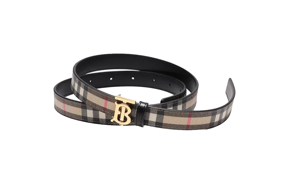 Shop (Women) Burberry Vintage Check Reversible Calfskin Leather Belt Beige/Black Women. 80524841