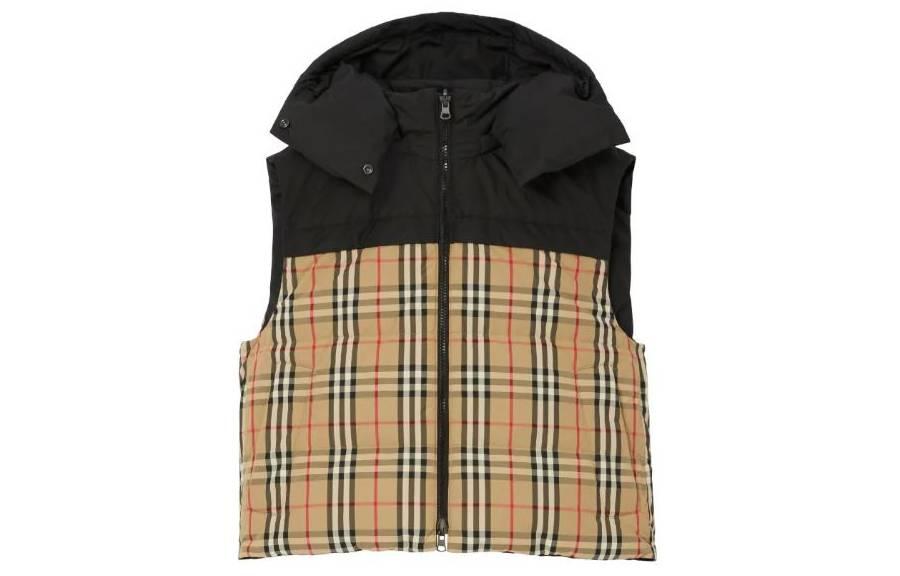 (Women) Burberry Vintage Check Reversible Down Vest  Classic Beige 80726861