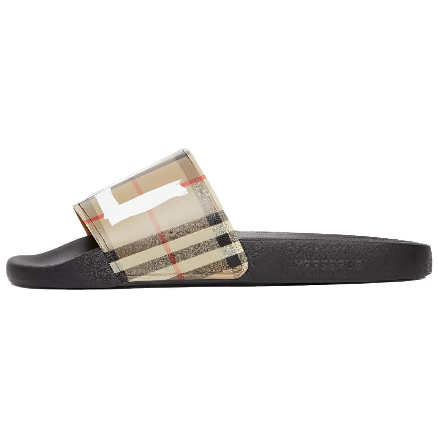 Buy (W) 博柏利经典格纹拖鞋‘米色’ 80379581