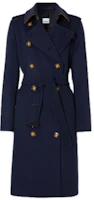 (Women) Burberry Vintage Collar Cashmere Trench Coat Navy Blue 80233561 (Women) Burberry Vintage Collar Cashmere Trench Coat Navy Blue 80233561
