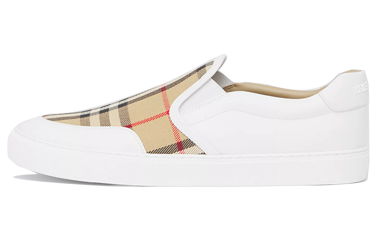 Buy (W) Burberry Vintage Slip-On Sneaker ''Karierte Leder Weiß Braun'' 80381821