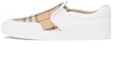Buy (W) Burberry Vintage Slip-On Sneaker 'Kulit Kotak Putih Coklat' 80381821