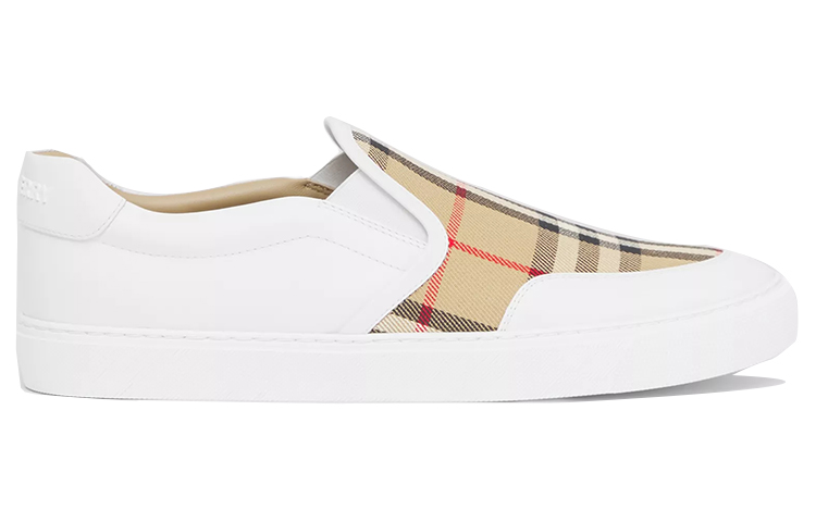 Order (W) Burberry Vintage Slip-On Sneaker ''Karierte Leder Weiß Braun'' 80381821