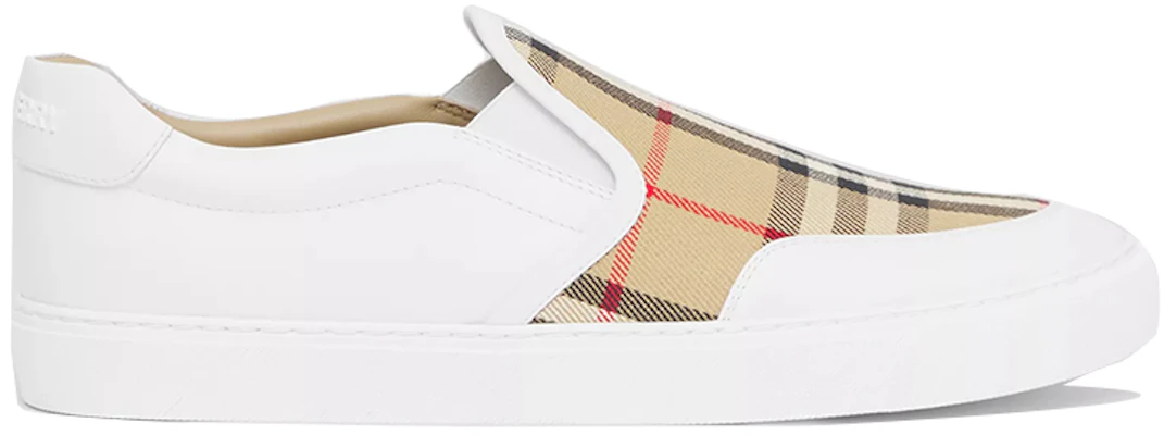 (W) Burberry Vintage Slip-On Sneaker ''Karierte Leder Weiß Braun'' 80381821 Order (W) Burberry Vintage Slip-On Sneaker ''Karierte Leder Weiß Braun'' 80381821