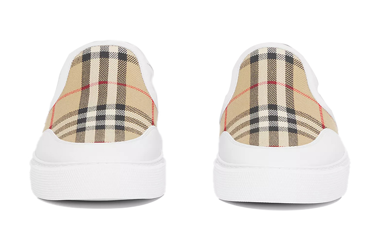 Lookbook (W) Burberry Vintage Slip-On Sneaker ''Karierte Leder Weiß Braun'' 80381821