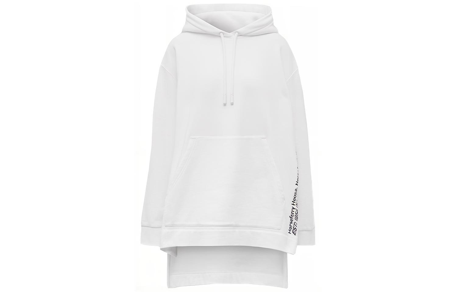 (Women) Burberry White Cotton Logo Print Oversized Hoodie 80372931