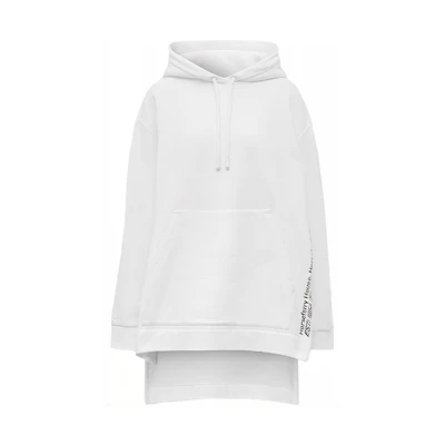 (Women) Burberry White Cotton Logo Print Oversized Hoodie 80372931