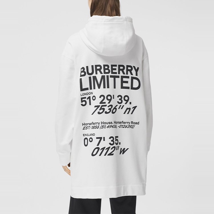 (Women) Burberry White Cotton Logo Print Oversized Hoodie 80372931 圖 4