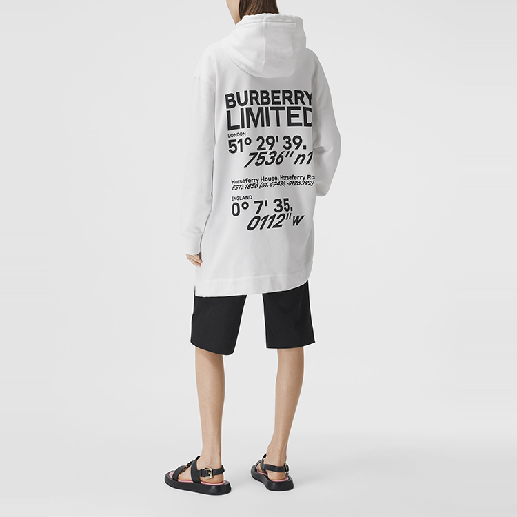 (Women) Burberry White Cotton Logo Print Oversized Hoodie 80372931 圖 5