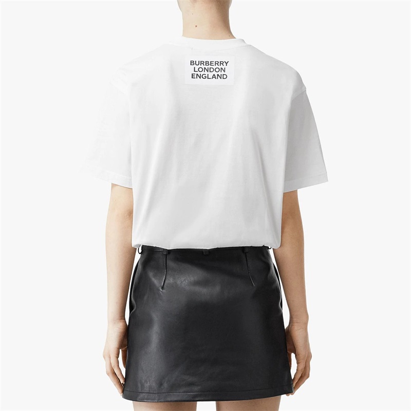 (Women) Burberry White Cotton T-Shirt with Deer Print 80136641 圖 4