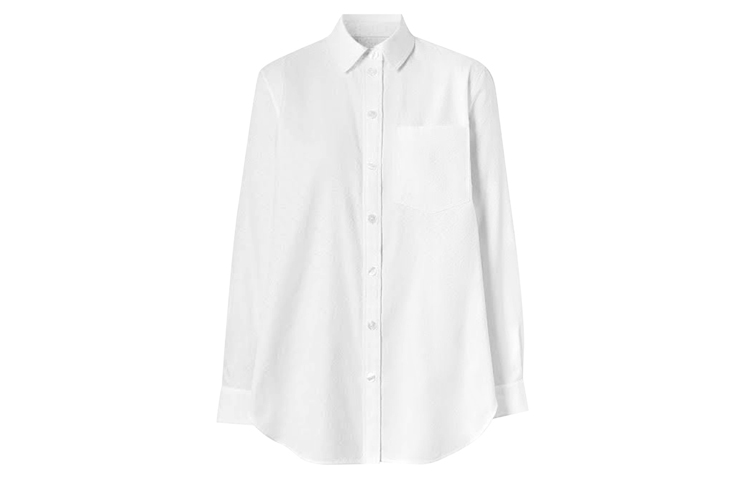 (Women) Burberry White Embossed Long-Sleeve Shirt 80210521 圖 2
