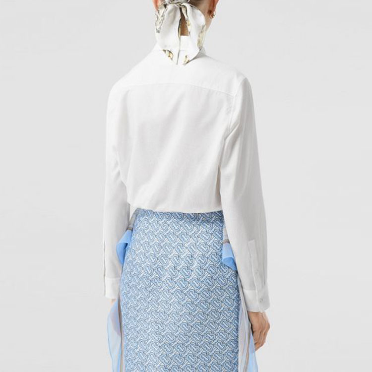 (Women) Burberry White Embossed Long-Sleeve Shirt 80210521 圖 4