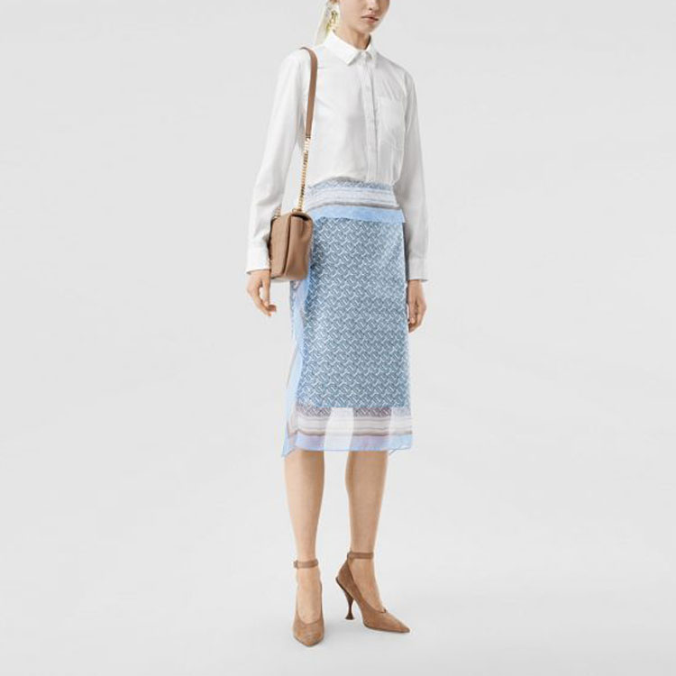 (Women) Burberry White Embossed Long-Sleeve Shirt 80210521 圖 5