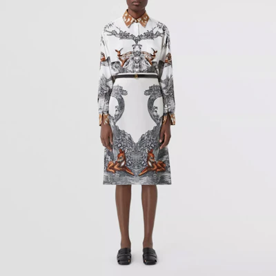 (W) Burberry Skirt Putih Midi Pinggang Tinggi Cetakan Rusa Rekaan Kasual. 80428211 Lookbook (W) Burberry Skirt Putih Midi Pinggang Tinggi Cetakan Rusa Rekaan Kasual. 80428211