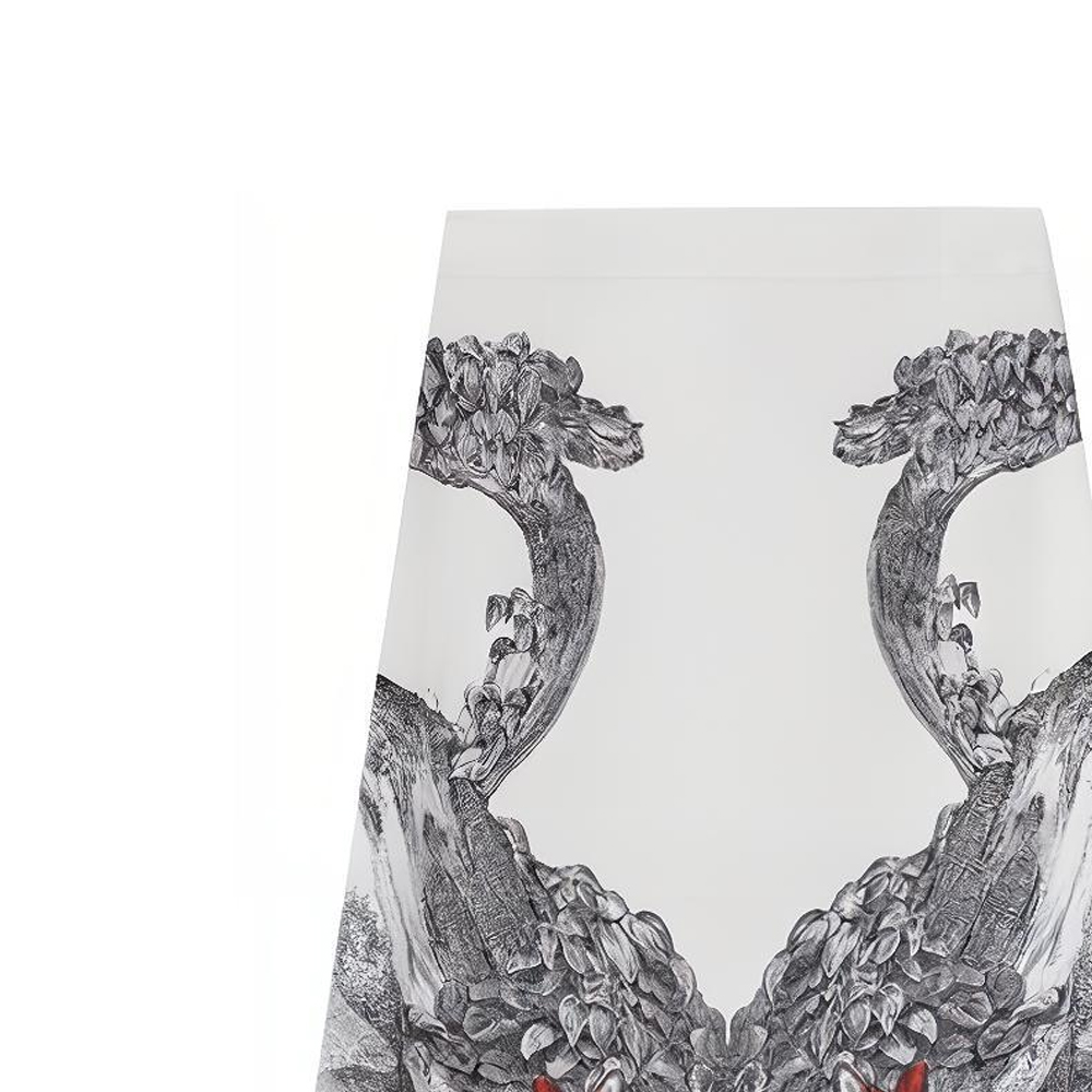 Details for (W) Burberry Skirt Putih Midi Pinggang Tinggi Cetakan Rusa Rekaan Kasual. 80428211