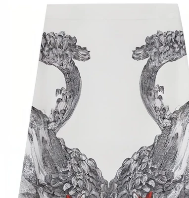 (W) Burberry Skirt Putih Midi Pinggang Tinggi Cetakan Rusa Rekaan Kasual. 80428211 Details for (W) Burberry Skirt Putih Midi Pinggang Tinggi Cetakan Rusa Rekaan Kasual. 80428211