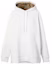 Order (Women) Burberry White Hooded Check Oversized Organic Cotton Sweatshirt 80358601