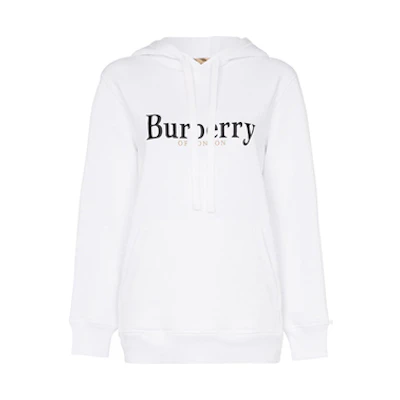 (Women) Burberry White Hoodie with Embroidered Logo 80048031