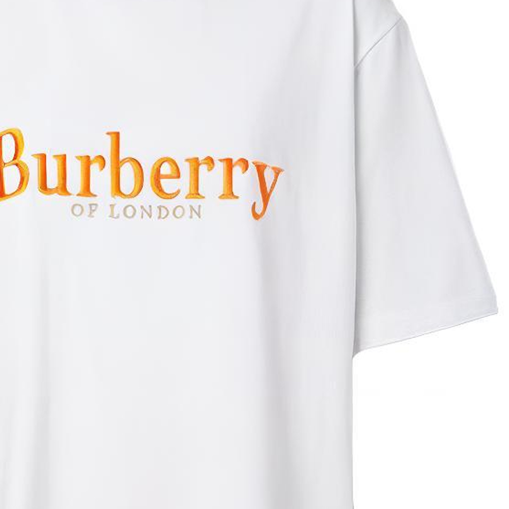 (Women) Burberry White Letter Embroidered Casual Crewneck T-Shirt. 80205711 圖 4