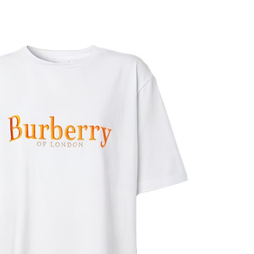 (Women) Burberry White Letter Embroidered Casual Crewneck T-Shirt. 80205711 圖 7