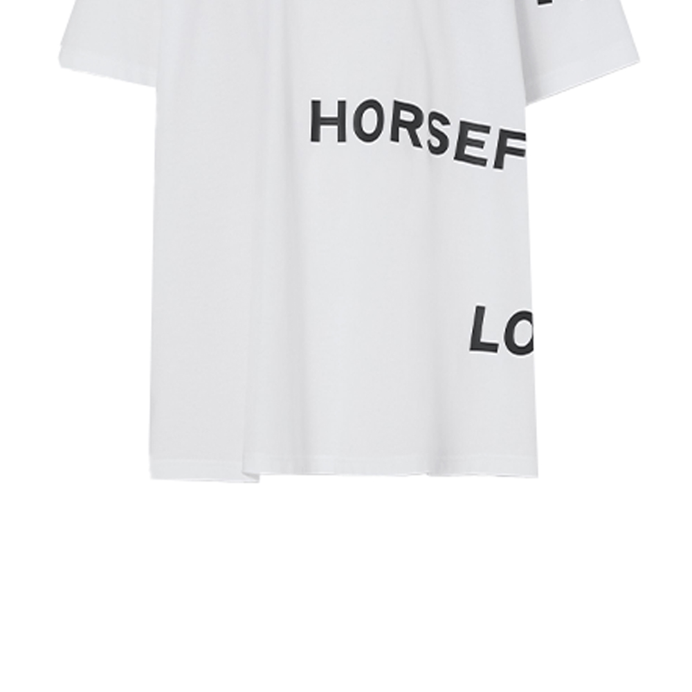 Sizing (W) 博柏利白色字母印花宽松圆领短袖T恤 80487481