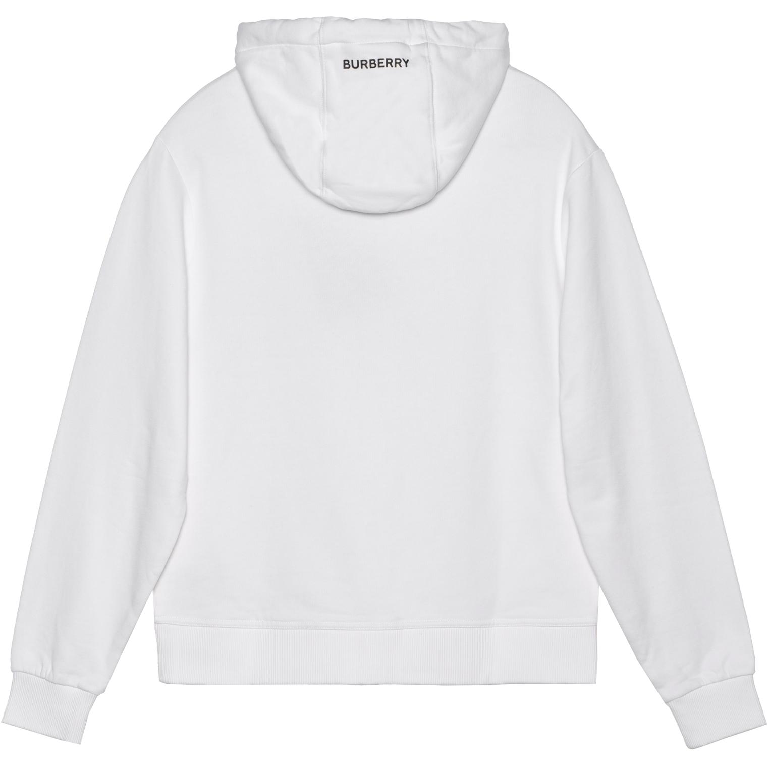 Lookbook (Women) Burberry White Logo Print Hooded Pullover Sweatshirt 80360421