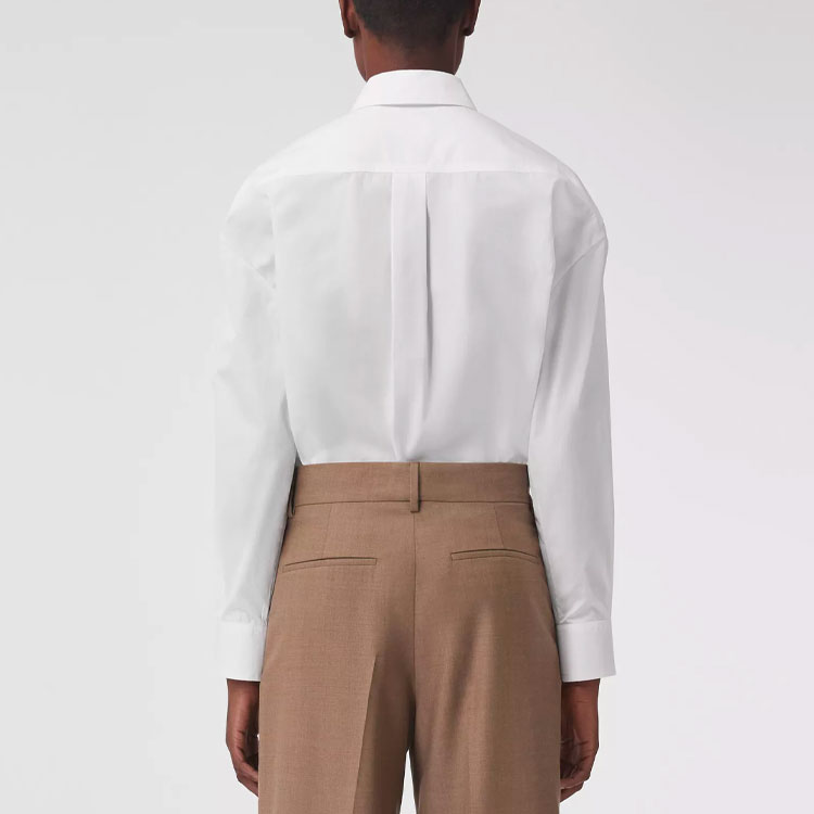 (Women) Burberry White Logo Print Long-Sleeve Button-Down Shirt. 80431691 圖 5