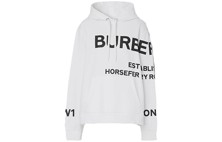 (Women) Burberry White Logo Print Oversized Hoodie. 80487491 圖 2