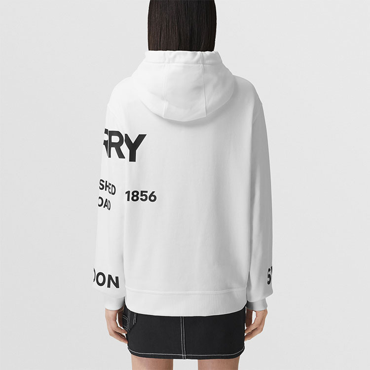 (Women) Burberry White Logo Print Oversized Hoodie. 80487491 圖 5