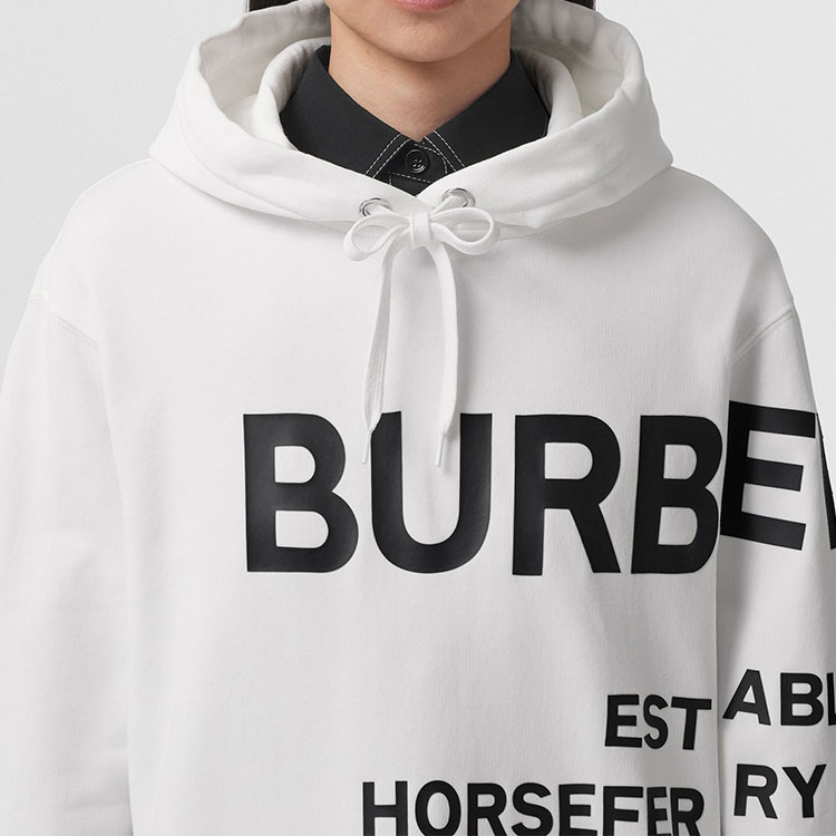 (Women) Burberry White Logo Print Oversized Hoodie. 80487491 圖 6