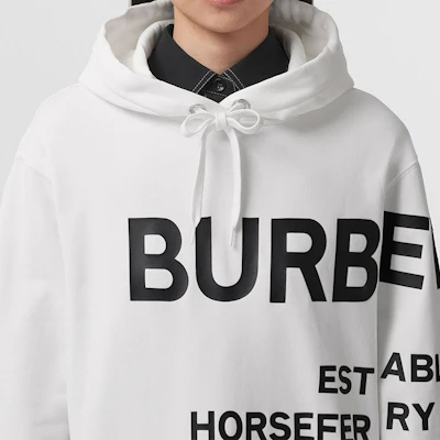 (W) Sudadera Blanca Burberry con Logo Impreso Oversize. 80487491 Details for (W) Sudadera Blanca Burberry con Logo Impreso Oversize. 80487491