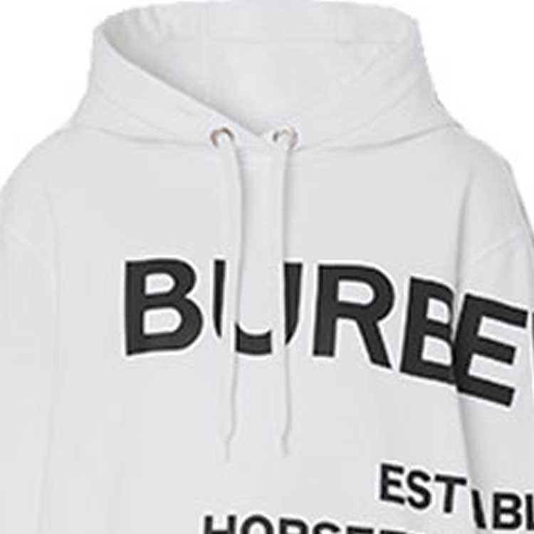 (Women) Burberry White Logo Print Oversized Hoodie. 80487491 圖 7