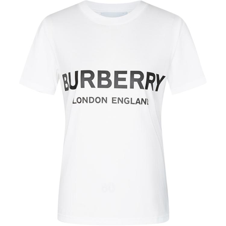 Buy (W) 博柏利白色标志短袖T恤 80088941